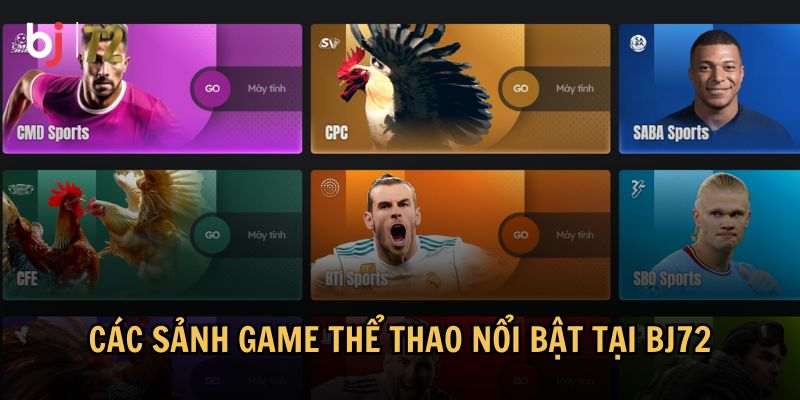 BJ72 mang đến một hệ thống sảnh thể thao phong phú và đa dạng